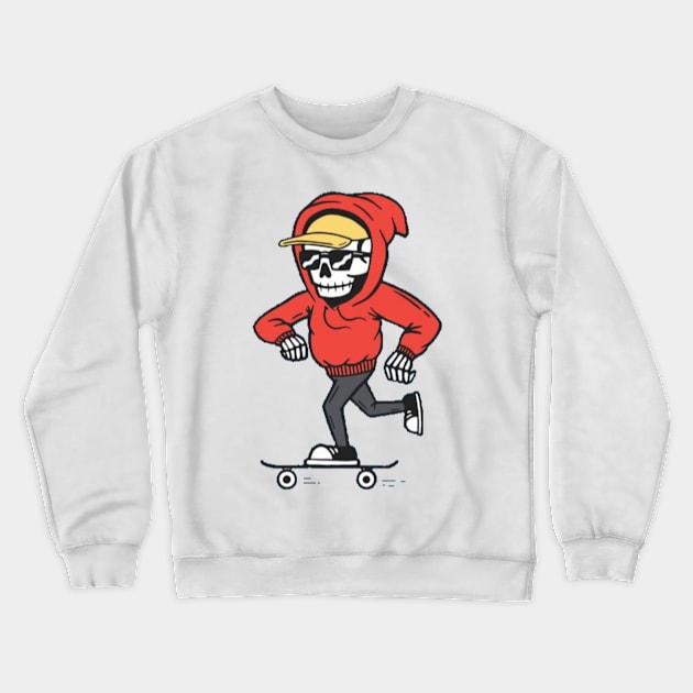 Skeleton Dude Crewneck Sweatshirt by OldSchoolRetro